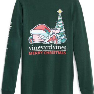 NWOT Vineyard Vines Mrs. Claus Christmas Tee and Sticker, 2021